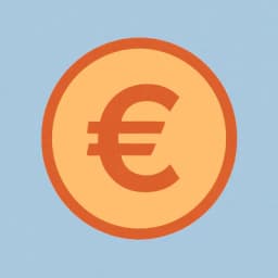 Coin with euro symbol